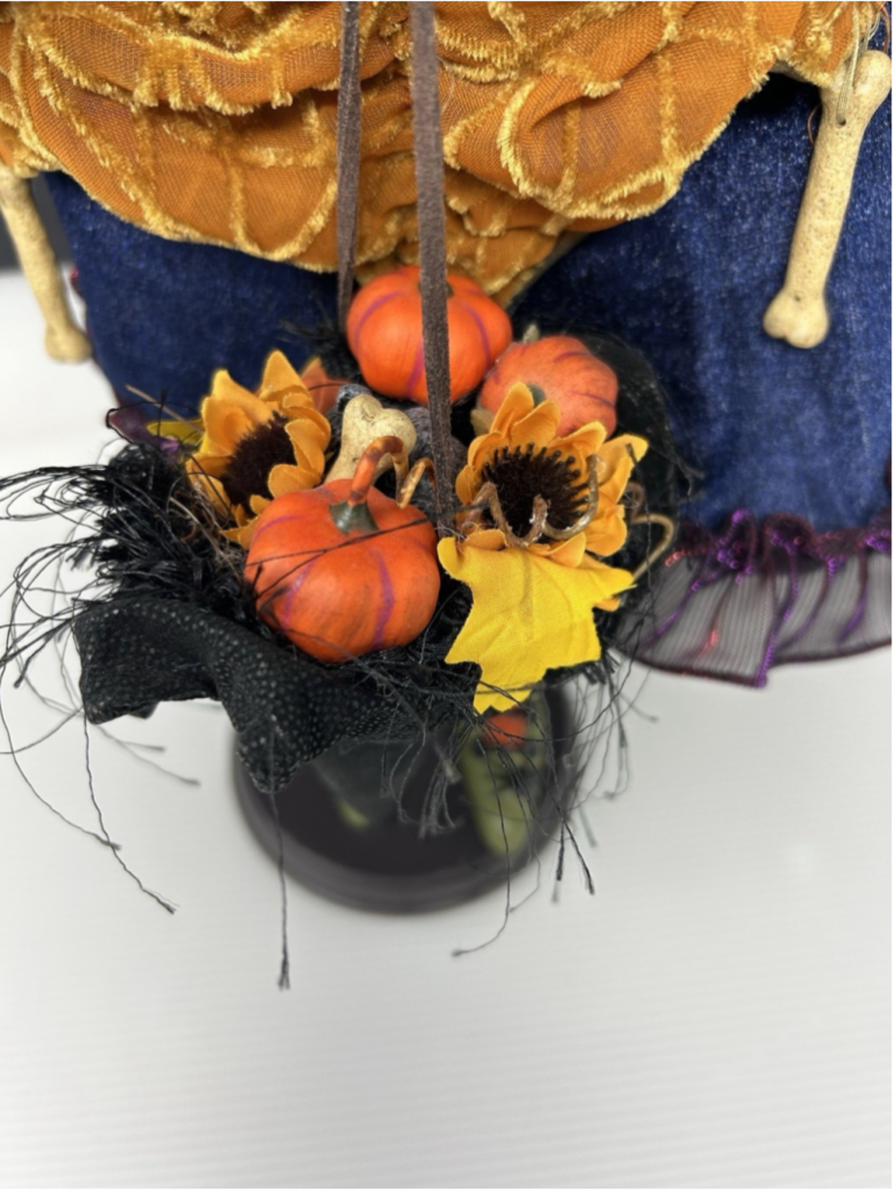 Whimsical Witch Table Top Decoration 22” Tall Halloween Fall Spiders Bones Fun - Picture 4 of 16